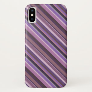 Mauve diagonal stripes iPhone x case