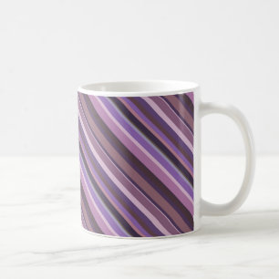 Mauve diagonal stripes coffee mug