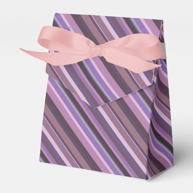 Mauve diagonal stripes favor box (Front Side)