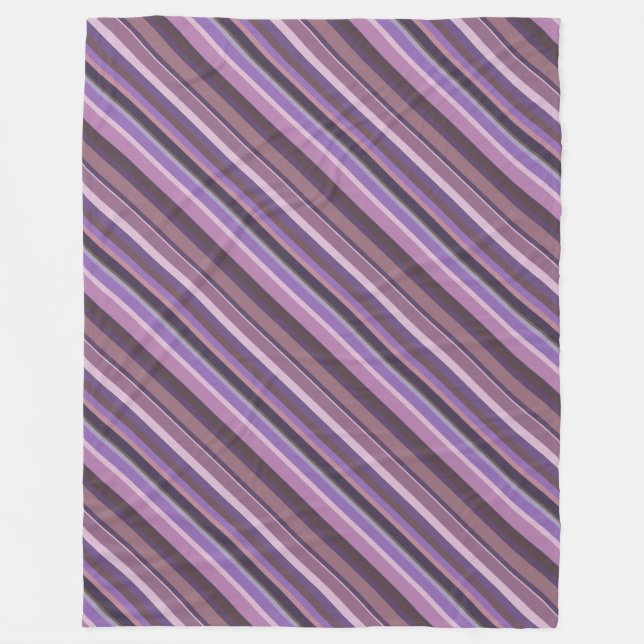 Mauve diagonal stripes fleece blanket (Front)