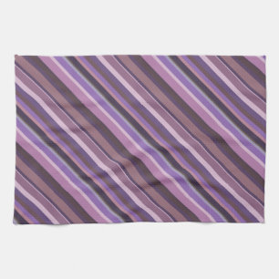 Mauve diagonal stripes kitchen towel