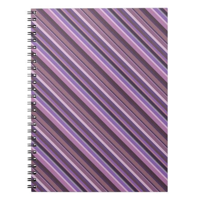 Mauve diagonal stripes notebook (Front)