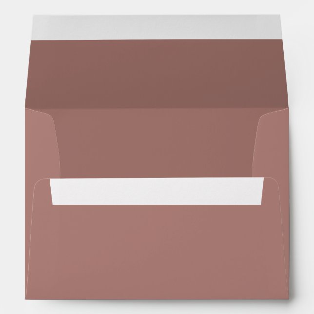 Mauve / dusty rose minimalist fall autumn wedding envelope (Back (Bottom))