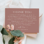 Mauve / dusty rose minimalist typography wedding thank you card<br><div class="desc">Elegant simple minimalist wedding Thank You Card in mauve,  dusty rose colours. Please contact me if you need additional items.</div>
