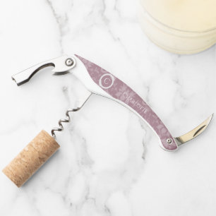 Mauve Elegant Damask Corkscrew