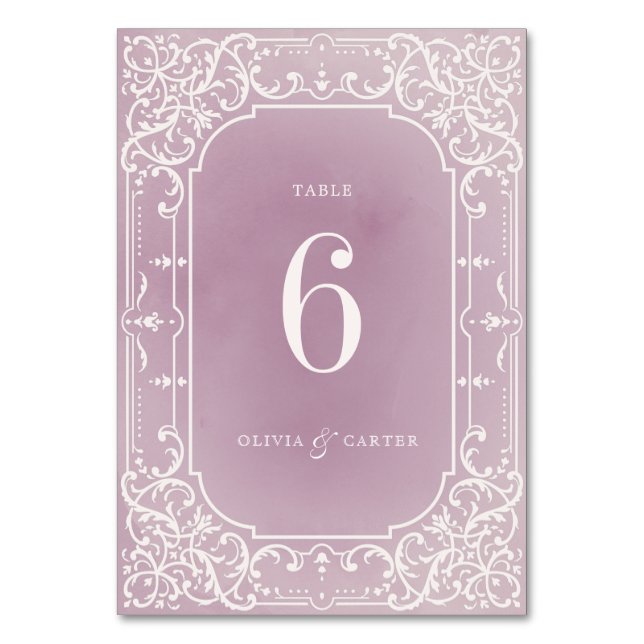 Mauve élégant romantique carte de table de mariage (Par défaut)