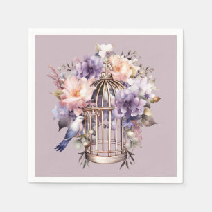Mauve Finery Purple Pink Blue  Birdcage Shower Napkin