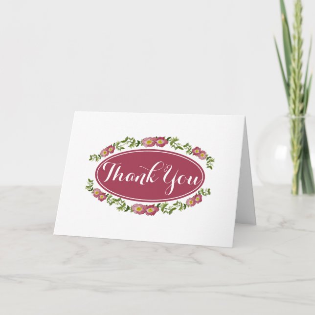 Mauve Floral Motif Merci Toute Carte Occasion (Devant)