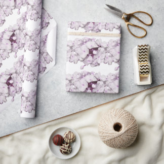 Mauve Floral Pattern Wrapping Paper