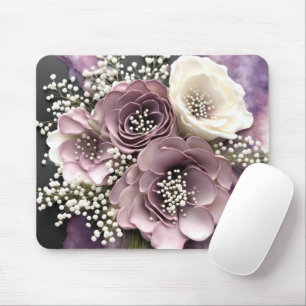 Mauve Flower Bouquet with Baby's Breath Mouse Pad