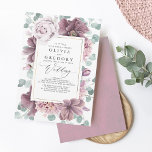 Mauve Flowers and Greenery Elegant Stylish Wedding Invitation<br><div class="desc">Mauve floral romantic wedding invitations</div>