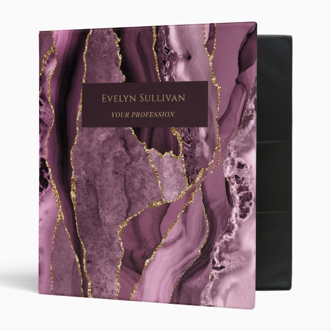 Mauve foncée et classeur d'agneau doré (Devant/intérieur)