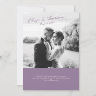 Mauve Garden Photo Wedding Invitation