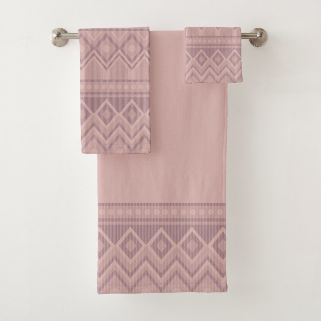 Mauve Geo Towel (Insitu)
