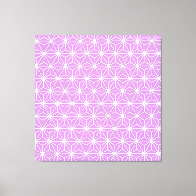 Mauve Geometric Art Deco Style Triangles Pattern Canvas Print (Front)