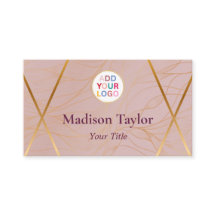 Mauve Gold QR Code Business Card Template