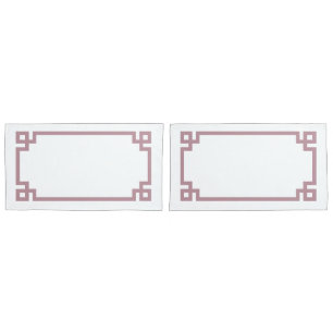 Mauve Greek Key Border King Size Pillowcase