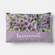 Mauve & Green Hydrangea Floral Accessory Pouch