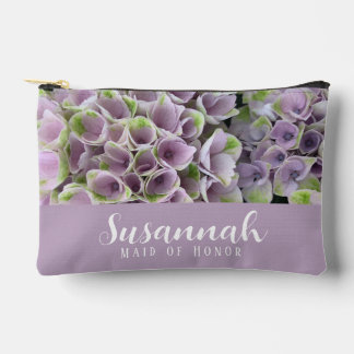 Mauve & Green Hydrangea Floral Accessory Pouch