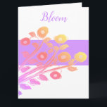 Mauve Happy Birthday Girlfriend Paper Card<br><div class="desc">The colours are mauve,  pink,  soft yellow  and the white</div>