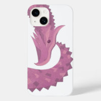 Mauve heart dragon on white