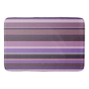 Mauve horizontal stripes bath mat