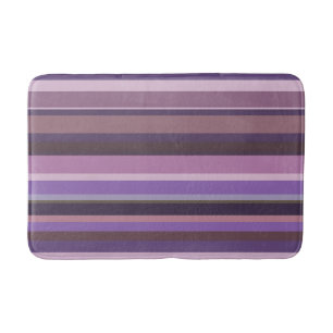 Mauve horizontal stripes bath mat