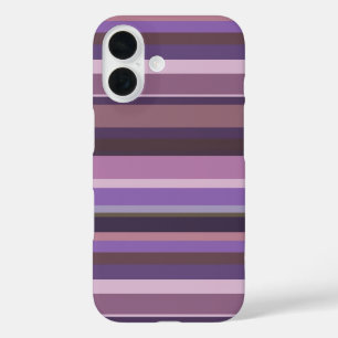 Mauve horizontal stripes iPhone 16 case