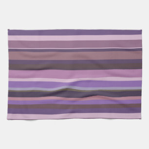 Mauve horizontal stripes kitchen towel