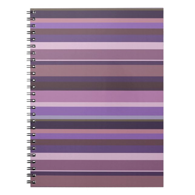 Mauve horizontal stripes notebook (Front)