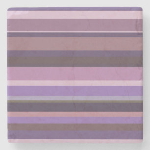 Mauve horizontal stripes stone coaster