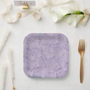 Mauve Hydrangeas Paper Plates