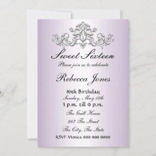 Mauve Invitation Sweet sixteen 16