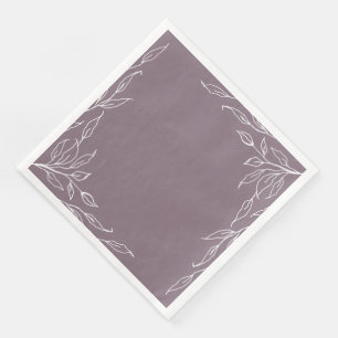 Mauve Leaf Motif Thanksgiving Party Napkin