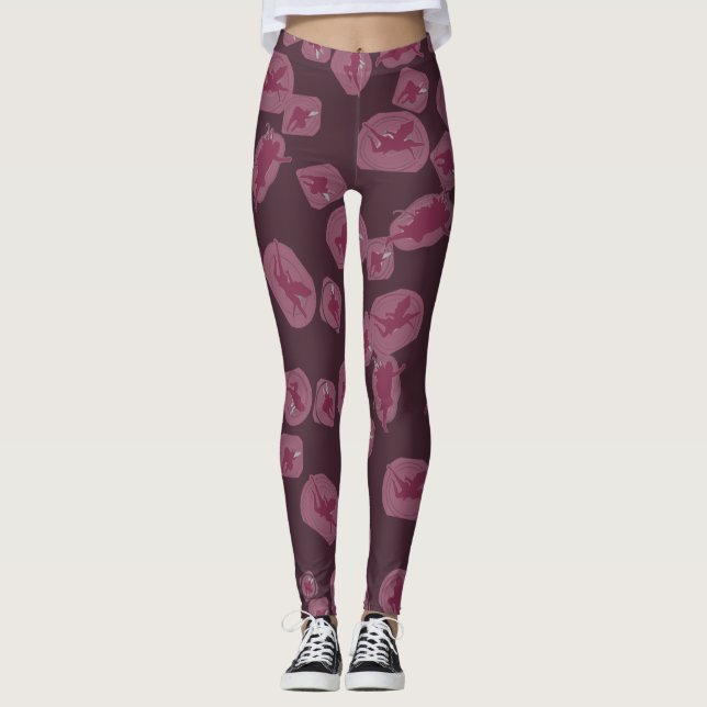Mauve legging Mauve leggings with fairy pattern (Devant)