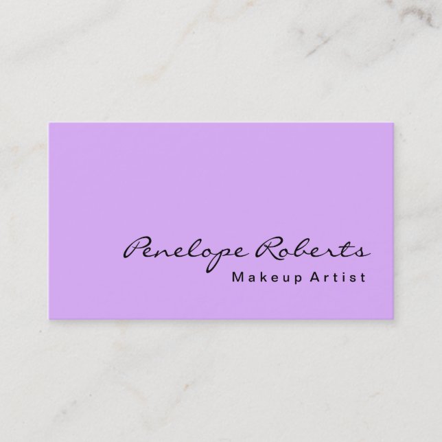 Mauve Mallow Pink Makeup Artist Calligraphy Business Card (Front)