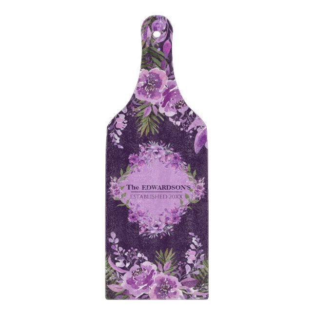 Mauve Meadows: A Tapestry of Flowers Cutting Board (Front)
