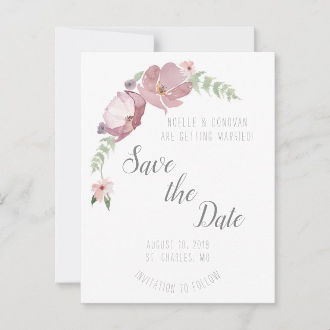 Mauve Meadows | Save the Date Card (Front)