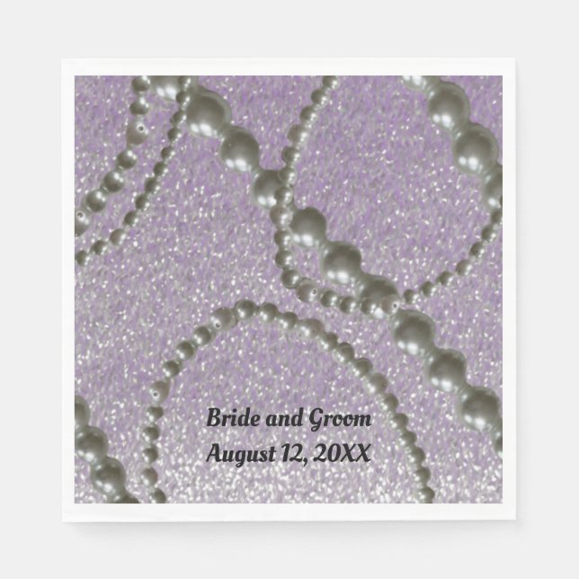 Mauve Metallic Fleck Pearl Wedding Paper Napkins (Front)