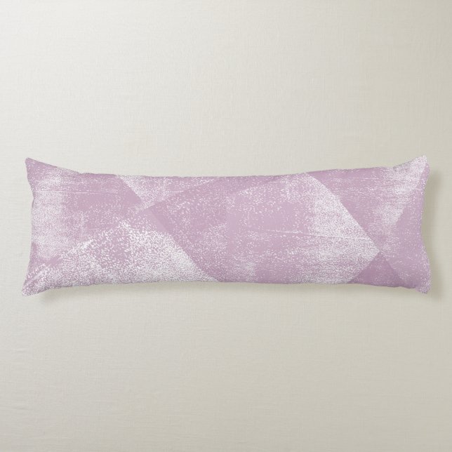 Mauve Minimal Geometric Ink Texture Body Pillow (Front)