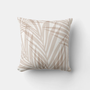 Mauve Minimalist Tropical Leaves Throw Pillow