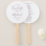 Mauve Minimalist Wedding Program Hand Fan<br><div class="desc">This stylish wedding program can be personalized with your special wedding day information featuring chic modern typography. You can customize the text color to match your wedding theme. Designed by Thisisnotme©</div>