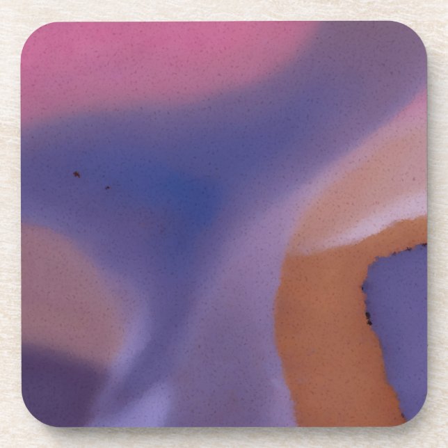 “Mauve Mirage Flow”  –  Abstract Pink Blue Peach Coaster (Front)