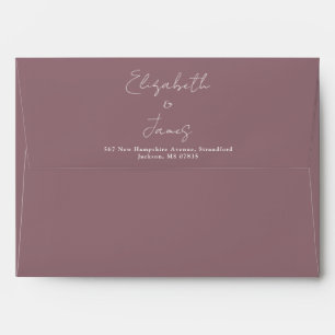 Mauve Modern Elegant Script Return Address Envelope