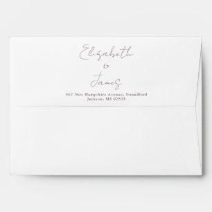 Mauve Modern Elegant Script Return Address Envelope