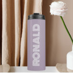 Mauve Modern Typography Personalized Name Thermal Tumbler<br><div class="desc">Keep hot beverages hot and cold beverages cold with this trendy,  insulated thermal tumbler that is a mauve colour along with name printed in white,  modern  typography. Edit your thermal tumbler and replace name with desired name. Perfect for a birthday gift,  wedding groomsman gift,  etc.</div>