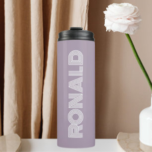Mauve Modern Typography Personalized Thermal Tumbler