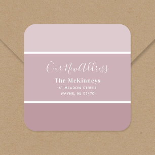 Mauve Paint Swatch New Address Square Sticker