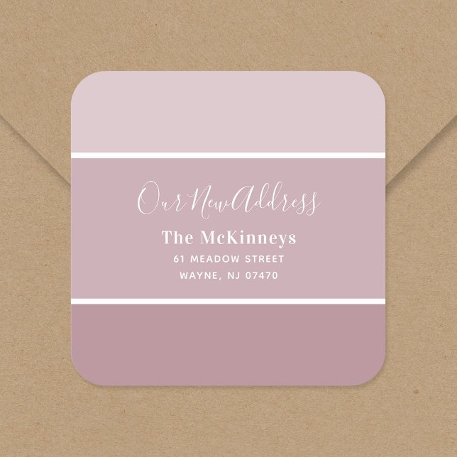 Mauve Paint Swatch New Address Square Sticker (Creator Uploaded)