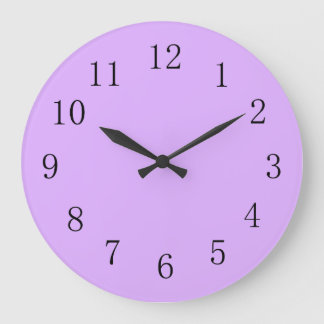 Mauve Pale Purple Solid Color Large Clock